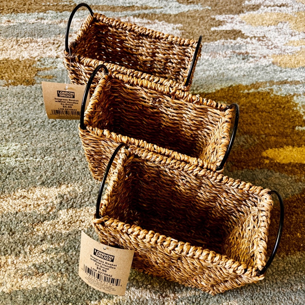 Storage Basket - 3 natural seagrass